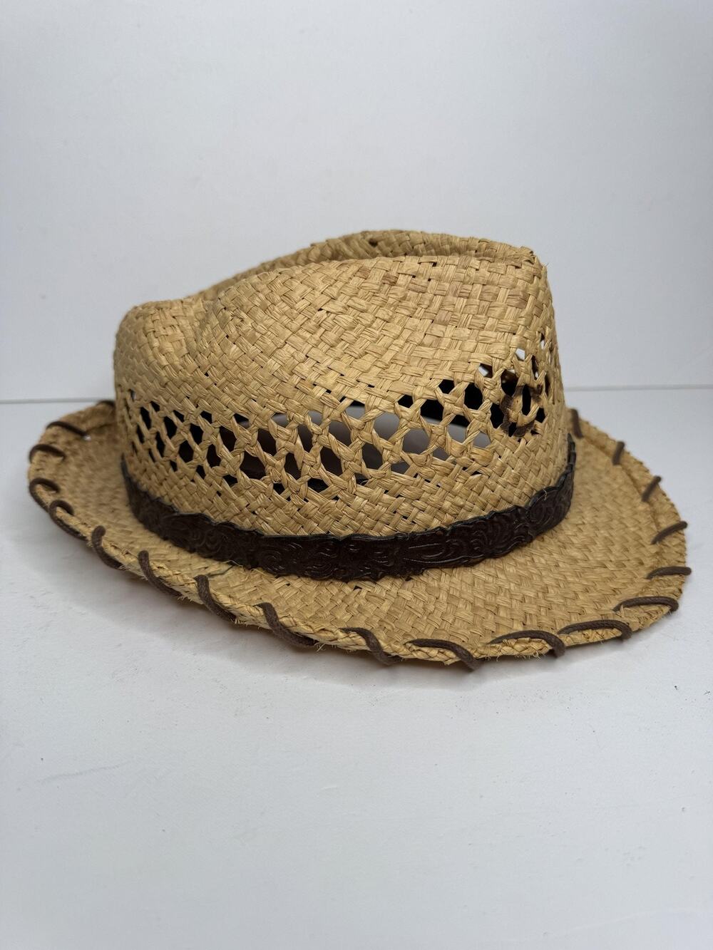 Charlie 1 Horse Hat Cowboy Wild Horse M Beige Straw Vented Wide Brim Western